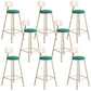 Round Low Back Dining Stools Armless Bar Stools with Metal Base Gold-Green 8 Piece Set Clearhalo 'Bar Furniture' 'Bar Stools' 'bar_stools' 'furn' 'furn_bar_stools' 'Furniture' 'Kitchen & Dining Furniture' 6967842