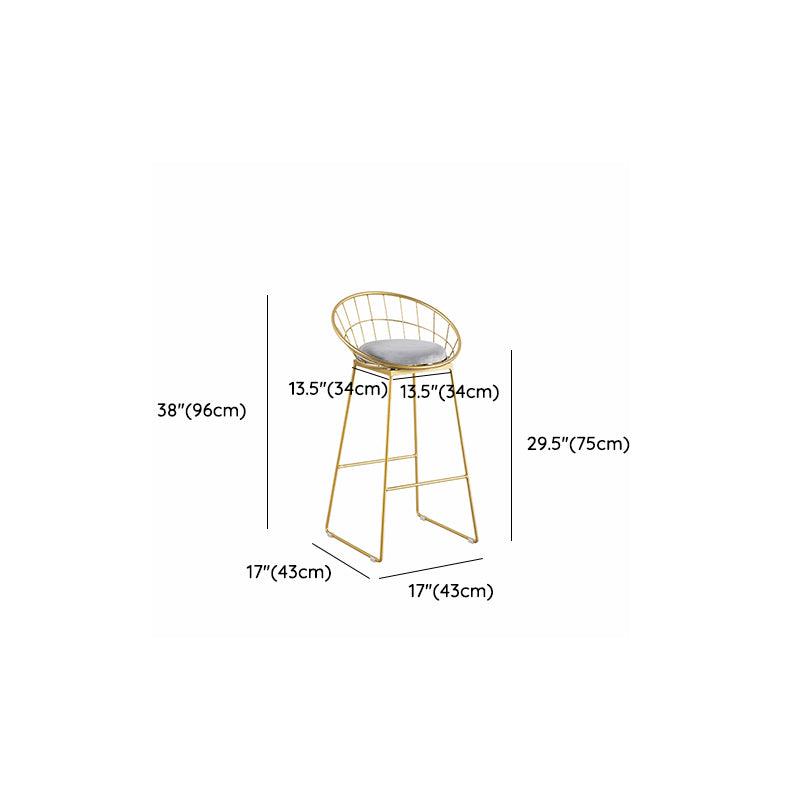 Round Low Back Dining Stools Armless Bar Stools with Metal Base Clearhalo 'Bar Furniture' 'Bar Stools' 'bar_stools' 'furn' 'furn_bar_stools' 'Furniture' 'Kitchen & Dining Furniture' 6967843