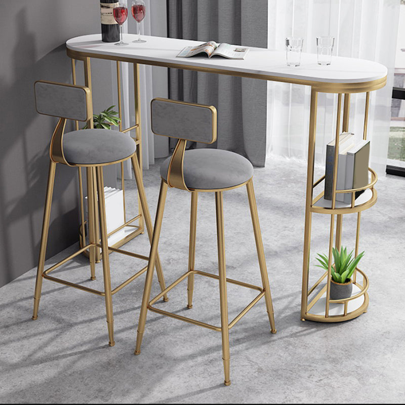 Low Back Dining Stools Industrial Bar Stools with Metal Base