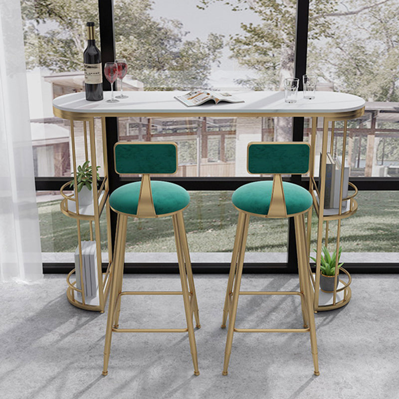 Low Back Dining Stools Industrial Bar Stools with Metal Base