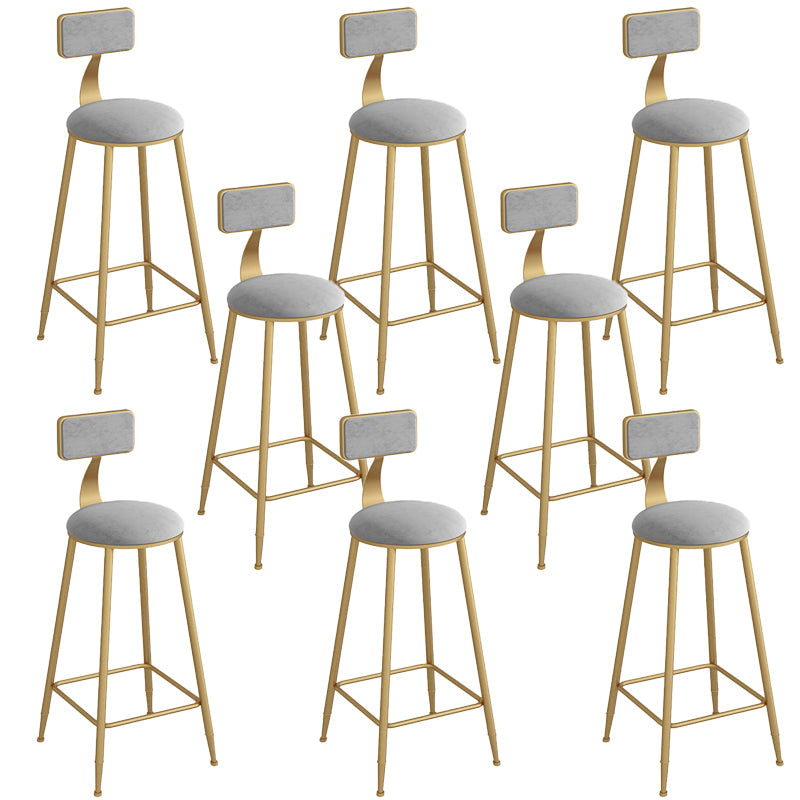 Low Back Dining Stools Industrial Bar Stools with Metal Base