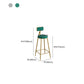 Low Back Dining Stools Industrial Bar Stools with Metal Base