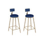 Low Back Bar Stool Glam Polstered Ess -Stuhl mit Metallbasis
