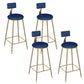 Low Back Bar Stool Glam Polstered Ess -Stuhl mit Metallbasis