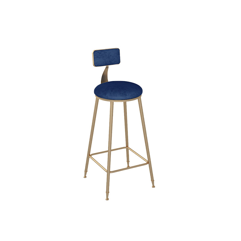 Low Back Bar Stool Glam Polstered Ess -Stuhl mit Metallbasis