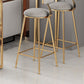 Low Back Bar Stool Glam Polstered Ess -Stuhl mit Metallbasis