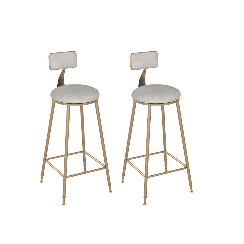 Low Back Bar Stool Glam Polstered Ess -Stuhl mit Metallbasis