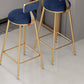 Low Back Bar Stool Glam Polstered Ess -Stuhl mit Metallbasis