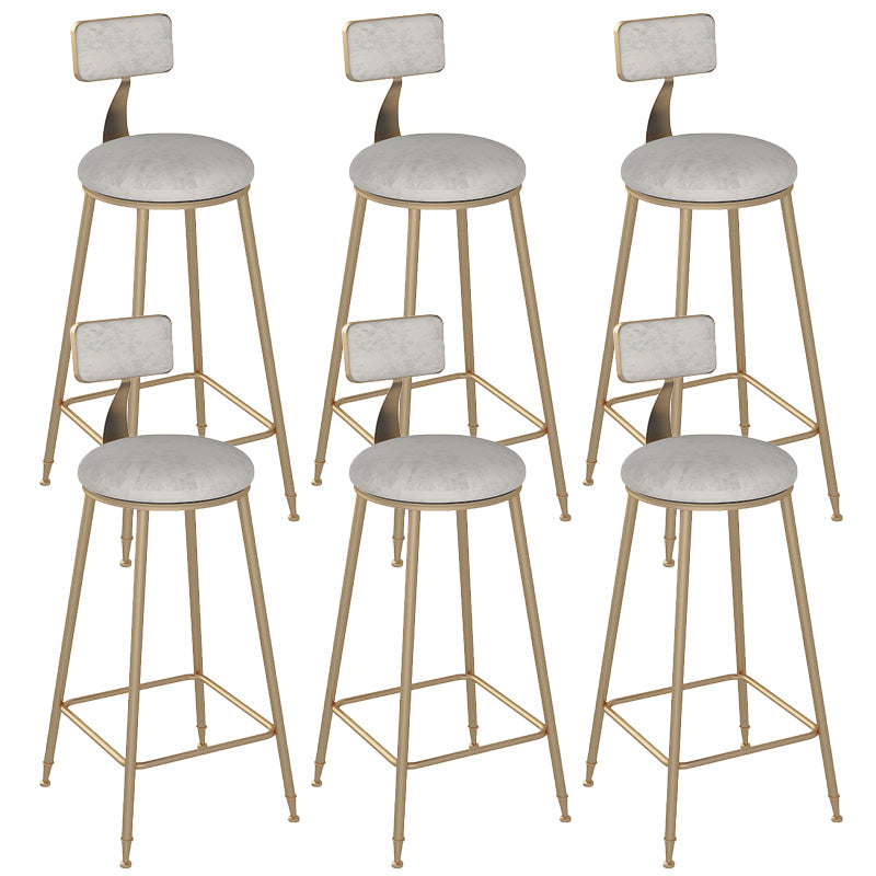 Low Back Bar Stool Glam Polstered Ess -Stuhl mit Metallbasis
