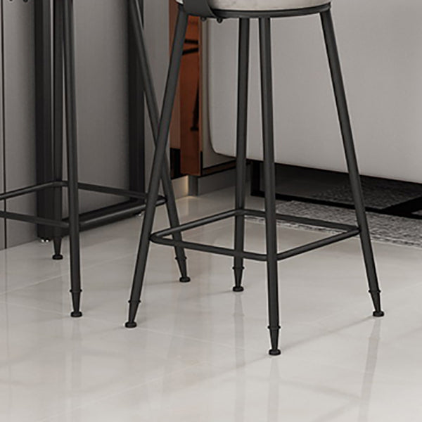 Low Back Bar Stool Glam Polstered Ess -Stuhl mit Metallbasis