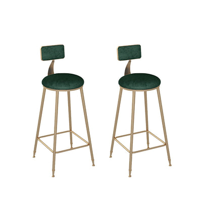 Low Back Bar Stool Glam Polstered Ess -Stuhl mit Metallbasis