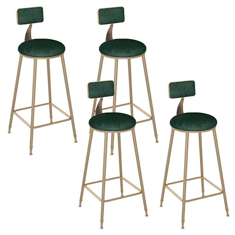 Low Back Bar Stool Glam Polstered Ess -Stuhl mit Metallbasis