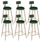 Low Back Bar Stool Glam Polstered Ess -Stuhl mit Metallbasis