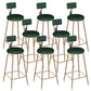 Low Back Bar Stool Glam Polstered Ess -Stuhl mit Metallbasis