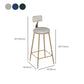 Low Back Bar Stool Glam Polstered Ess -Stuhl mit Metallbasis