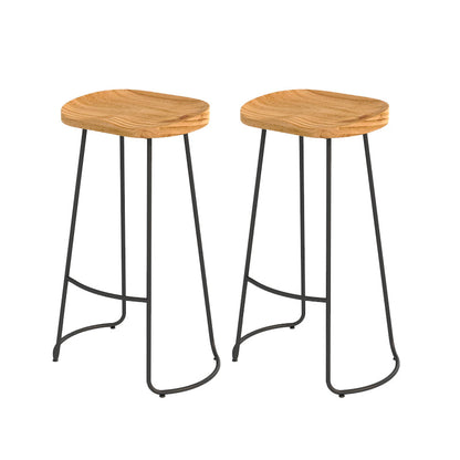 Sgabello da pranzo in legno massiccio contemporaneo con poggiapiedi