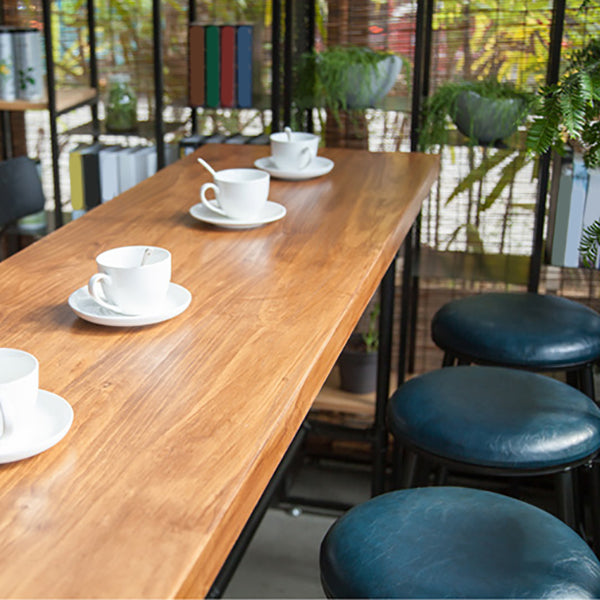 Sgabelli da bar industriali in finta pelle in pelle con zampe metalliche