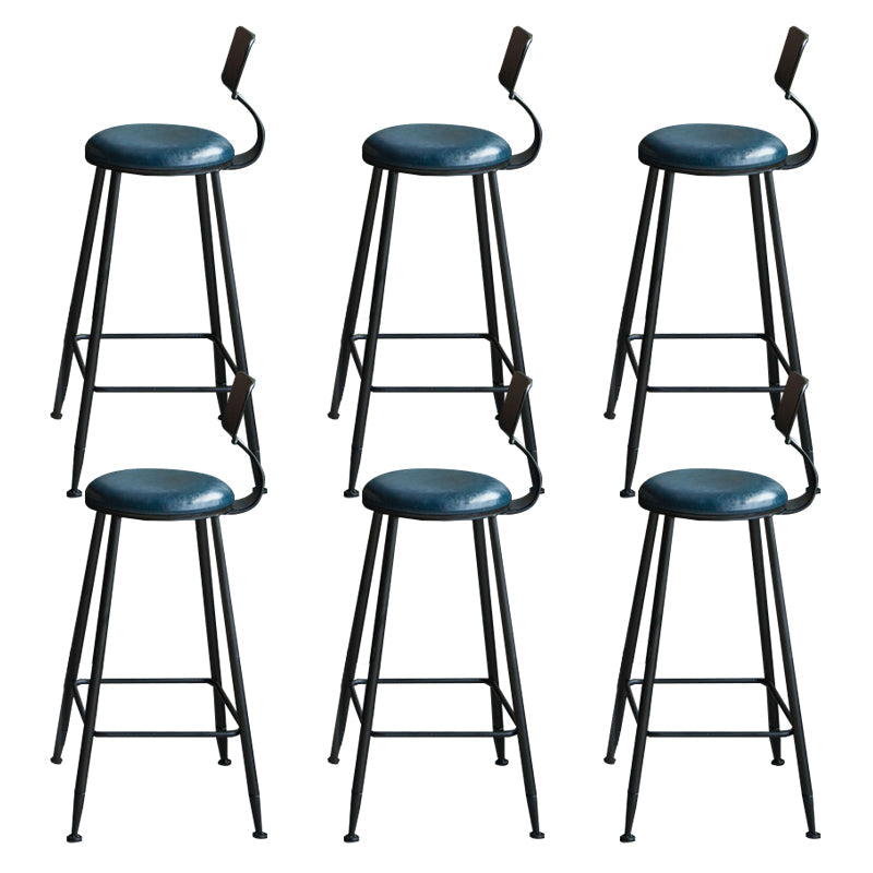 Sgabelli da bar industriali in finta pelle in pelle con zampe metalliche