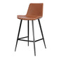 Faux Leather Upholstered Stools Low Back Bar Stools with Metal Base Brown 1 Piece Bar Stool(30"H) Clearhalo 'Bar Furniture' 'Bar Stools' 'bar_stools' 'furn' 'furn_bar_stools' 'Furniture' 'Kitchen & Dining Furniture' 6968011