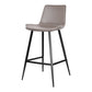 Faux Leather Upholstered Stools Low Back Bar Stools with Metal Base Gray 1 Piece Bar Stool(30"H) Clearhalo 'Bar Furniture' 'Bar Stools' 'bar_stools' 'furn' 'furn_bar_stools' 'Furniture' 'Kitchen & Dining Furniture' 6968016