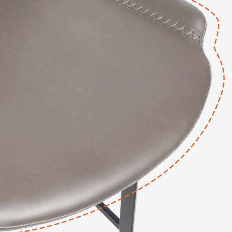 Faux Leather Upholstered Stools Low Back Bar Stools with Metal Base Clearhalo 'Bar Furniture' 'Bar Stools' 'bar_stools' 'furn' 'furn_bar_stools' 'Furniture' 'Kitchen & Dining Furniture' 6968023