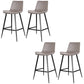 Faux Leather Upholstered Stools Low Back Bar Stools with Metal Base Gray 4 Piece Set Bar Stool(30"H) Clearhalo 'Bar Furniture' 'Bar Stools' 'bar_stools' 'furn' 'furn_bar_stools' 'Furniture' 'Kitchen & Dining Furniture' 6968035