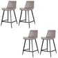 Faux Leather Upholstered Stools Low Back Bar Stools with Metal Base Gray 4 Piece Set Short Stool(22"H) Clearhalo 'Bar Furniture' 'Bar Stools' 'bar_stools' 'furn' 'furn_bar_stools' 'Furniture' 'Kitchen & Dining Furniture' 6968037