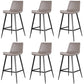Faux Leather Upholstered Stools Low Back Bar Stools with Metal Base Gray 6 Piece Set Bar Stool(30"H) Clearhalo 'Bar Furniture' 'Bar Stools' 'bar_stools' 'furn' 'furn_bar_stools' 'Furniture' 'Kitchen & Dining Furniture' 6968041