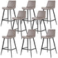 Faux Leather Upholstered Stools Low Back Bar Stools with Metal Base Gray 8 Piece Set Bar Stool(30"H) Clearhalo 'Bar Furniture' 'Bar Stools' 'bar_stools' 'furn' 'furn_bar_stools' 'Furniture' 'Kitchen & Dining Furniture' 6968047