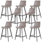 Faux Leather Upholstered Stools Low Back Bar Stools with Metal Base Gray 8 Piece Set Counter Stool(26"H) Clearhalo 'Bar Furniture' 'Bar Stools' 'bar_stools' 'furn' 'furn_bar_stools' 'Furniture' 'Kitchen & Dining Furniture' 6968048