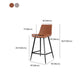 Faux Leather Upholstered Stools Low Back Bar Stools with Metal Base Clearhalo 'Bar Furniture' 'Bar Stools' 'bar_stools' 'furn' 'furn_bar_stools' 'Furniture' 'Kitchen & Dining Furniture' 6968051