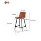 Faux Leather Upholstered Stools Low Back Bar Stools with Metal Base Clearhalo 'Bar Furniture' 'Bar Stools' 'bar_stools' 'furn' 'furn_bar_stools' 'Furniture' 'Kitchen & Dining Furniture' 6968052