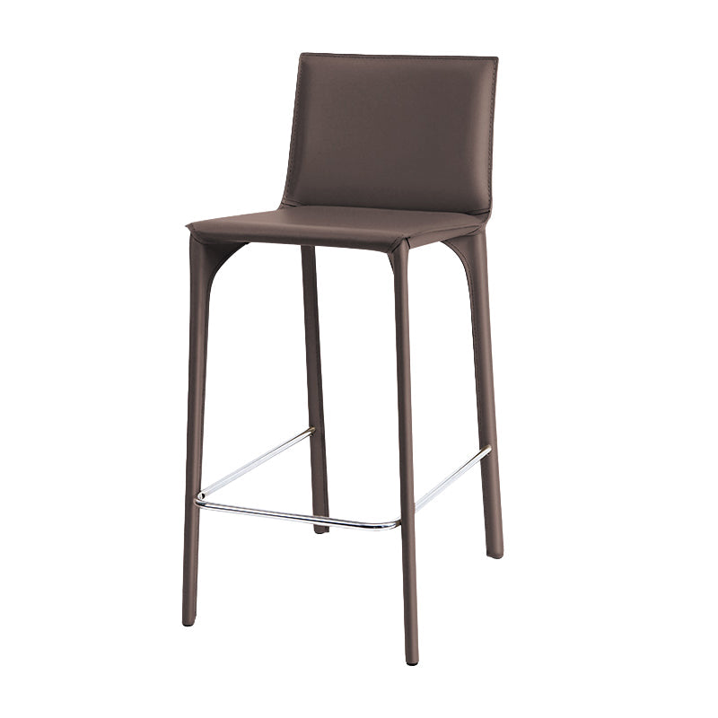 Faux Leather Upholstered Dining Stools Low Back Dining Stools Dark Gray 1 Piece Counter Stool(26"H) Clearhalo 'Bar Furniture' 'Bar Stools' 'bar_stools' 'furn' 'furn_bar_stools' 'Furniture' 'Kitchen & Dining Furniture' 6968055