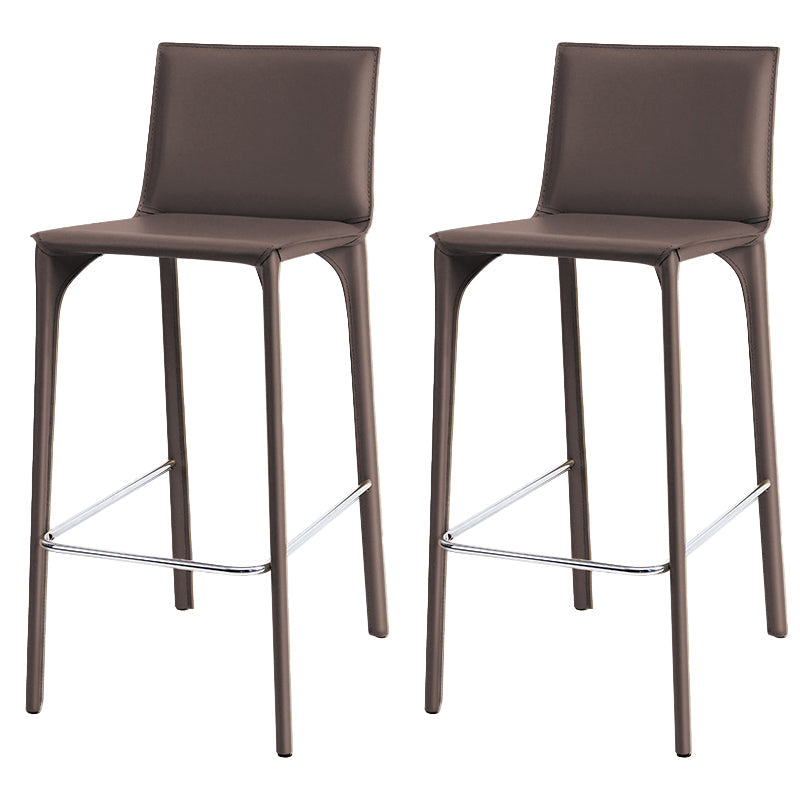 Faux Leather Upholstered Dining Stools Low Back Dining Stools Dark Gray 2 Piece Set Bar Stool(30"H) Clearhalo 'Bar Furniture' 'Bar Stools' 'bar_stools' 'furn' 'furn_bar_stools' 'Furniture' 'Kitchen & Dining Furniture' 6968065