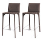 Faux Leather Upholstered Dining Stools Low Back Dining Stools Dark Gray 2 Piece Set Counter Stool(26"H) Clearhalo 'Bar Furniture' 'Bar Stools' 'bar_stools' 'furn' 'furn_bar_stools' 'Furniture' 'Kitchen & Dining Furniture' 6968068