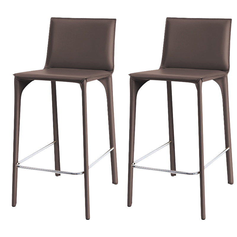 Faux Leather Upholstered Dining Stools Low Back Dining Stools Dark Gray 2 Piece Set Counter Stool(26"H) Clearhalo 'Bar Furniture' 'Bar Stools' 'bar_stools' 'furn' 'furn_bar_stools' 'Furniture' 'Kitchen & Dining Furniture' 6968068
