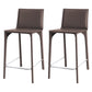 Faux Leather Upholstered Dining Stools Low Back Dining Stools Dark Gray 2 Piece Set Short Stool(22"H) Clearhalo 'Bar Furniture' 'Bar Stools' 'bar_stools' 'furn' 'furn_bar_stools' 'Furniture' 'Kitchen & Dining Furniture' 6968070
