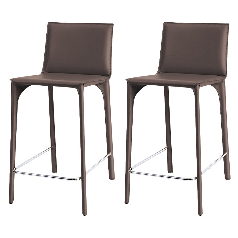 Faux Leather Upholstered Dining Stools Low Back Dining Stools Dark Gray 2 Piece Set Short Stool(22"H) Clearhalo 'Bar Furniture' 'Bar Stools' 'bar_stools' 'furn' 'furn_bar_stools' 'Furniture' 'Kitchen & Dining Furniture' 6968070