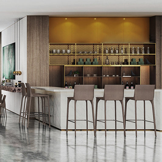 Faux Leather Upholstered Dining Stools Low Back Dining Stools Clearhalo 'Bar Furniture' 'Bar Stools' 'bar_stools' 'furn' 'furn_bar_stools' 'Furniture' 'Kitchen & Dining Furniture' 6968071