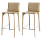 Faux Leather Upholstered Dining Stools Low Back Dining Stools Beige 2 Piece Set Counter Stool(26"H) Clearhalo 'Bar Furniture' 'Bar Stools' 'bar_stools' 'furn' 'furn_bar_stools' 'Furniture' 'Kitchen & Dining Furniture' 6968073