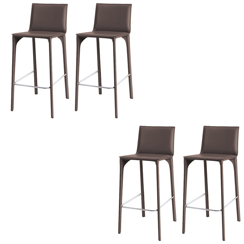 Faux Leather Upholstered Dining Stools Low Back Dining Stools Dark Gray 4 Piece Set Bar Stool(30"H) Clearhalo 'Bar Furniture' 'Bar Stools' 'bar_stools' 'furn' 'furn_bar_stools' 'Furniture' 'Kitchen & Dining Furniture' 6968075