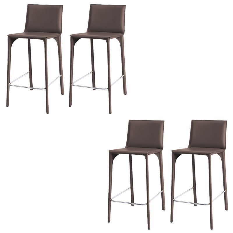 Faux Leather Upholstered Dining Stools Low Back Dining Stools Dark Gray 4 Piece Set Counter Stool(26"H) Clearhalo 'Bar Furniture' 'Bar Stools' 'bar_stools' 'furn' 'furn_bar_stools' 'Furniture' 'Kitchen & Dining Furniture' 6968076