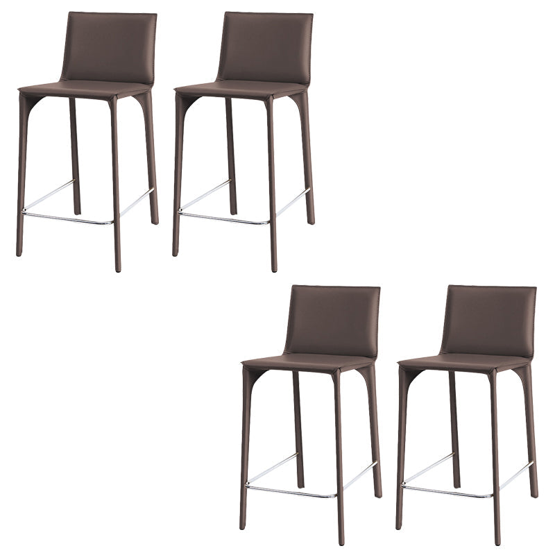 Faux Leather Upholstered Dining Stools Low Back Dining Stools Dark Gray 4 Piece Set Short Stool(22"H) Clearhalo 'Bar Furniture' 'Bar Stools' 'bar_stools' 'furn' 'furn_bar_stools' 'Furniture' 'Kitchen & Dining Furniture' 6968077