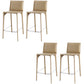 Faux Leather Upholstered Dining Stools Low Back Dining Stools Beige 4 Piece Set Counter Stool(26"H) Clearhalo 'Bar Furniture' 'Bar Stools' 'bar_stools' 'furn' 'furn_bar_stools' 'Furniture' 'Kitchen & Dining Furniture' 6968079