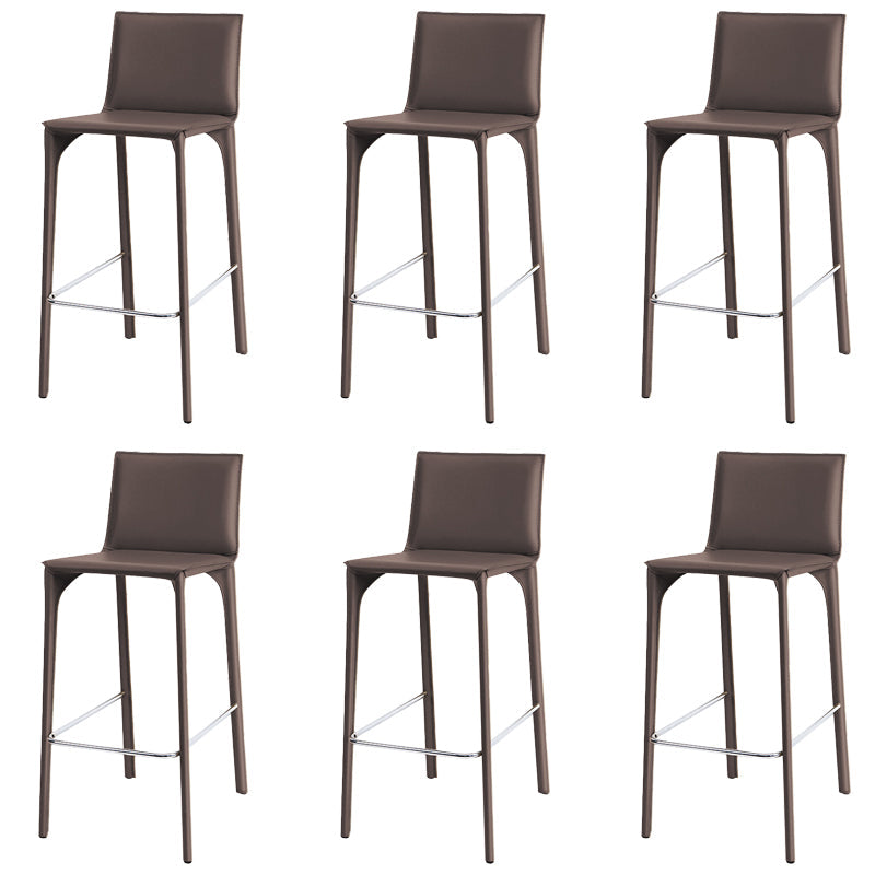 Faux Leather Upholstered Dining Stools Low Back Dining Stools Dark Gray 6 Piece Set Bar Stool(30"H) Clearhalo 'Bar Furniture' 'Bar Stools' 'bar_stools' 'furn' 'furn_bar_stools' 'Furniture' 'Kitchen & Dining Furniture' 6968081
