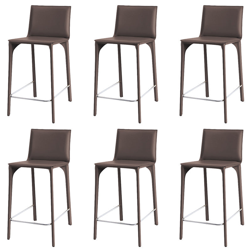 Faux Leather Upholstered Dining Stools Low Back Dining Stools Dark Gray 6 Piece Set Short Stool(22"H) Clearhalo 'Bar Furniture' 'Bar Stools' 'bar_stools' 'furn' 'furn_bar_stools' 'Furniture' 'Kitchen & Dining Furniture' 6968083