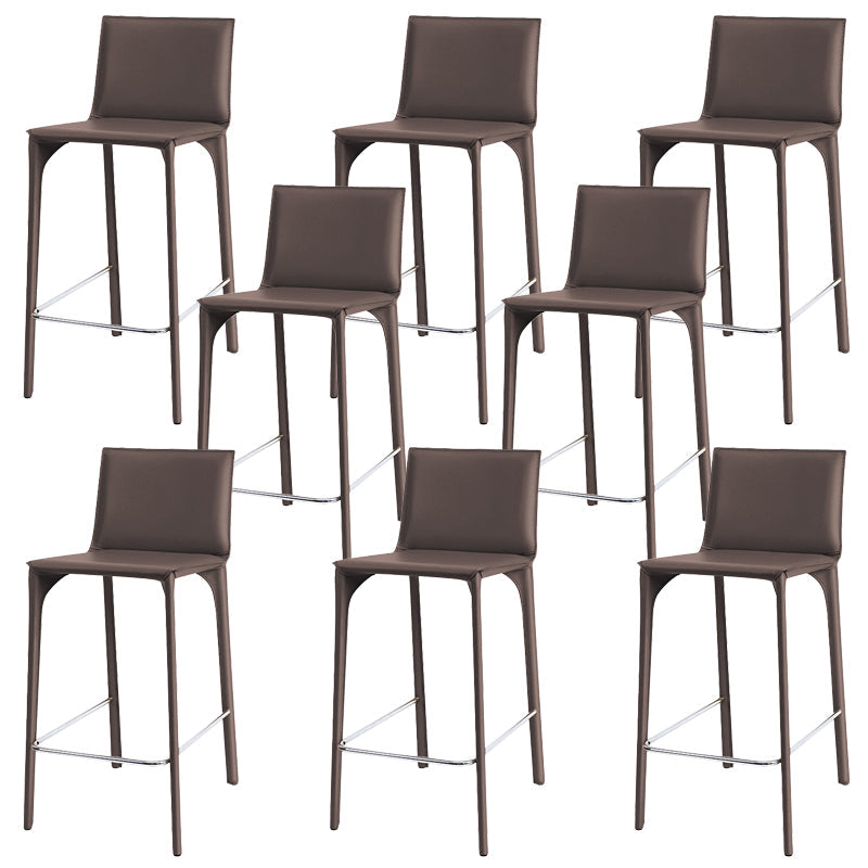 Faux Leather Upholstered Dining Stools Low Back Dining Stools Dark Gray 8 Piece Set Counter Stool(26"H) Clearhalo 'Bar Furniture' 'Bar Stools' 'bar_stools' 'furn' 'furn_bar_stools' 'Furniture' 'Kitchen & Dining Furniture' 6968088