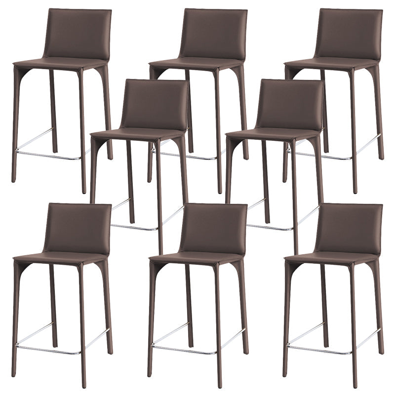 Faux Leather Upholstered Dining Stools Low Back Dining Stools Dark Gray 8 Piece Set Short Stool(22"H) Clearhalo 'Bar Furniture' 'Bar Stools' 'bar_stools' 'furn' 'furn_bar_stools' 'Furniture' 'Kitchen & Dining Furniture' 6968089