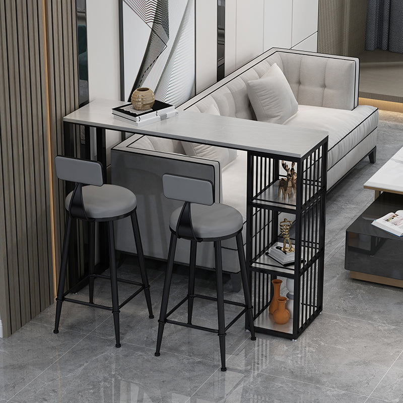 Low Back Dining Stools Round Armless Bar Stools with Metal Base