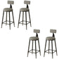 Low Back Dining Stools Round Armless Bar Stools with Metal Base